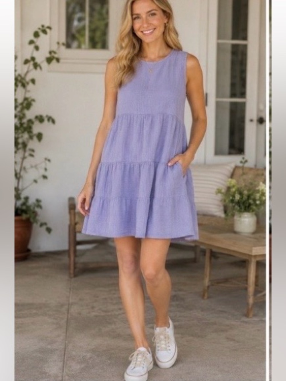 Universal Thread | Light Purple Tiered 100% Cotton Dress